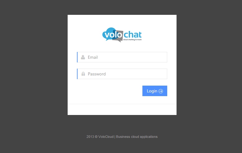 VoloChat Panel - Login screen